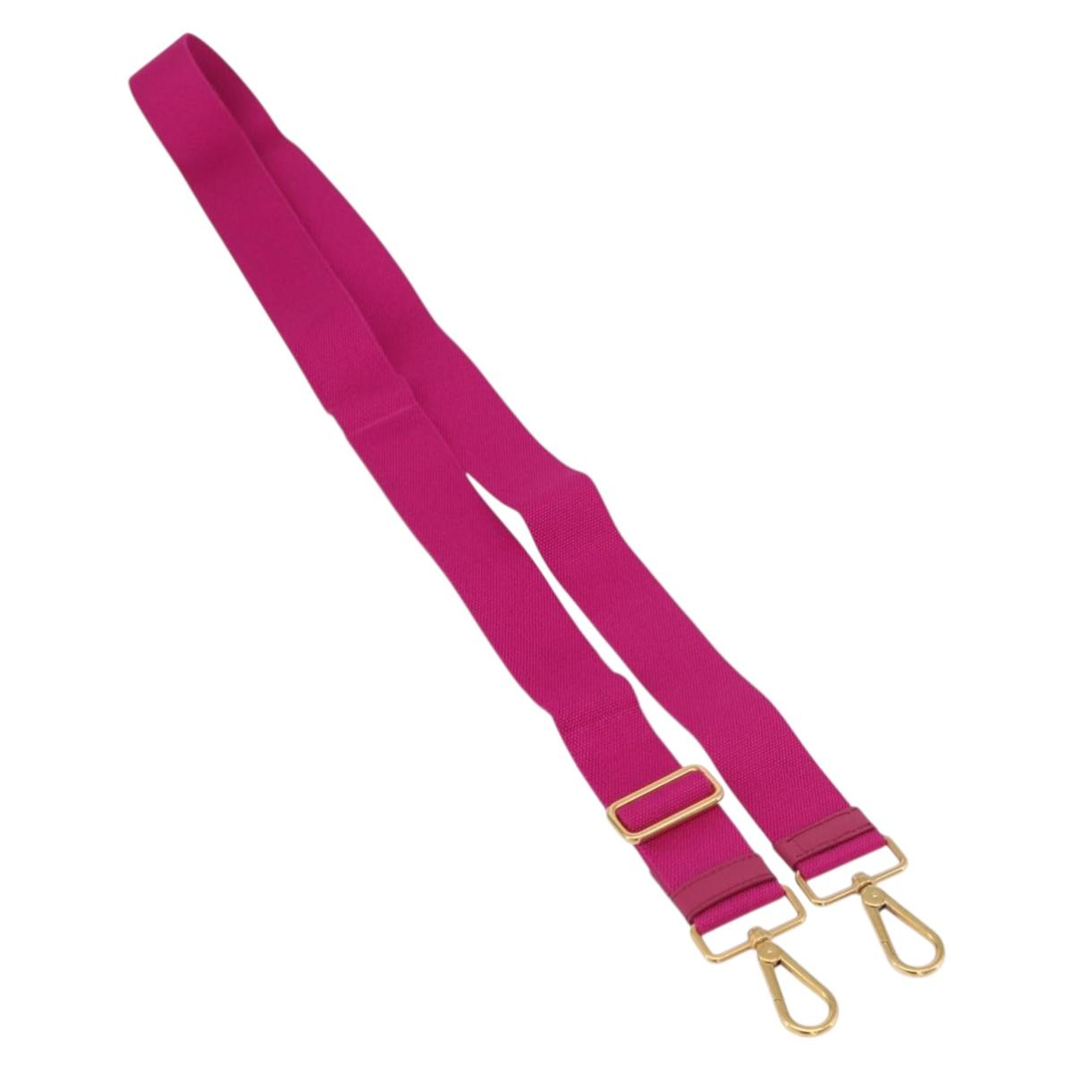 PRADA Adjustable Shoulder Strap Canvas 26.8""-50"" Pink Gold Auth gh2036