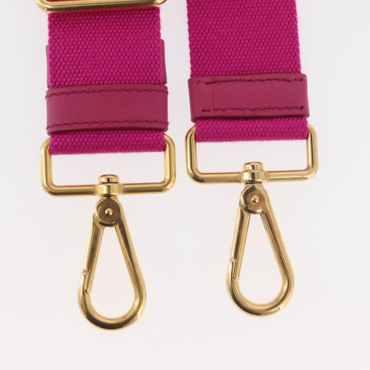 PRADA Adjustable Shoulder Strap Canvas 26.8""-50"" Pink Gold Auth gh2036