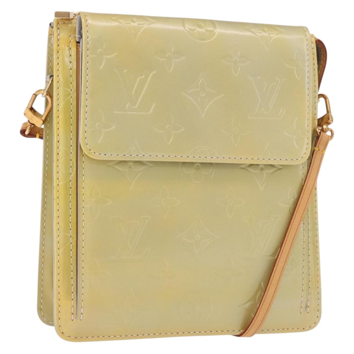 LOUIS VUITTON Monogram Vernis Motto Accessory Pouch Gris M91030 LV Auth gh2037
