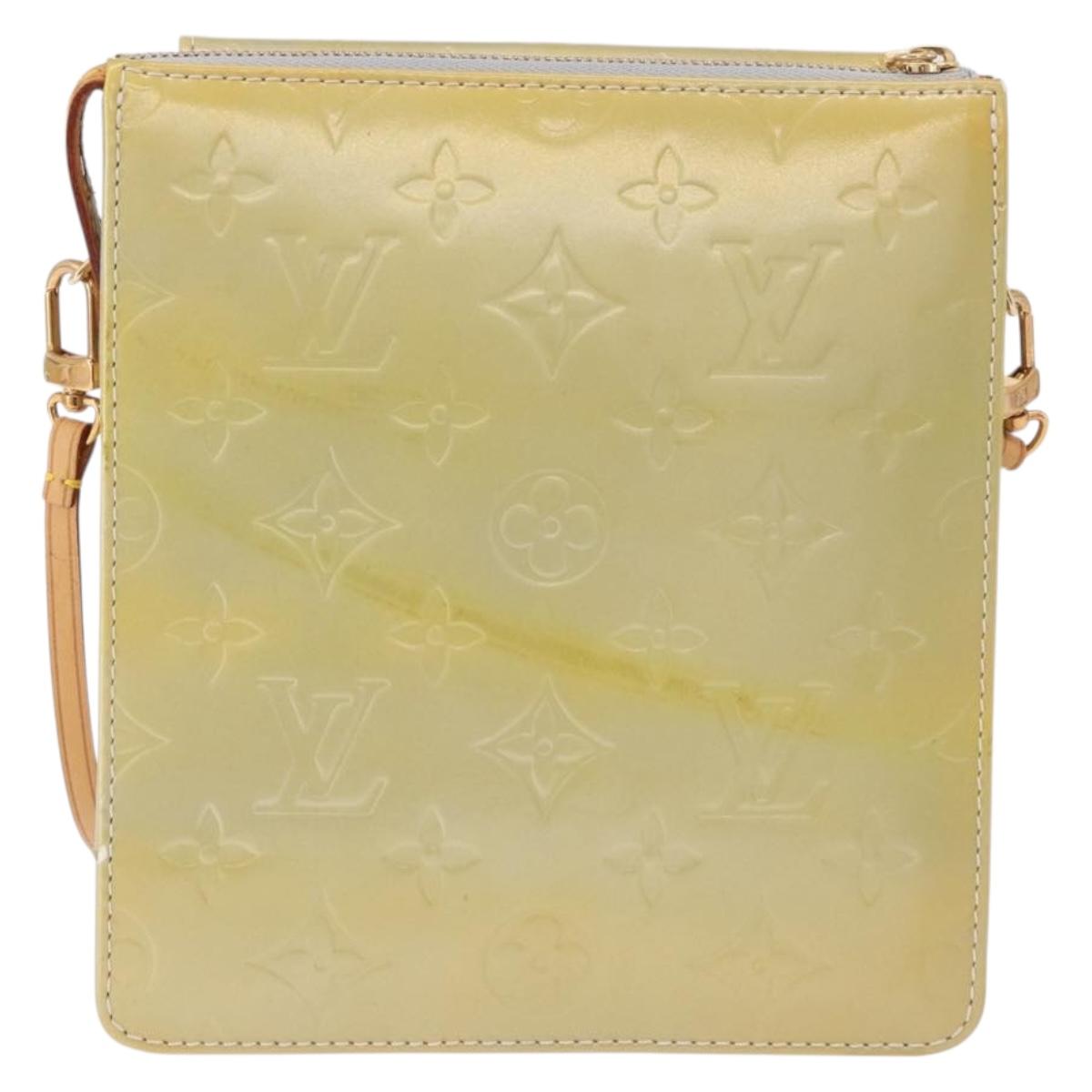 LOUIS VUITTON Monogram Vernis Motto Accessory Pouch Gris M91030 LV Auth gh2037