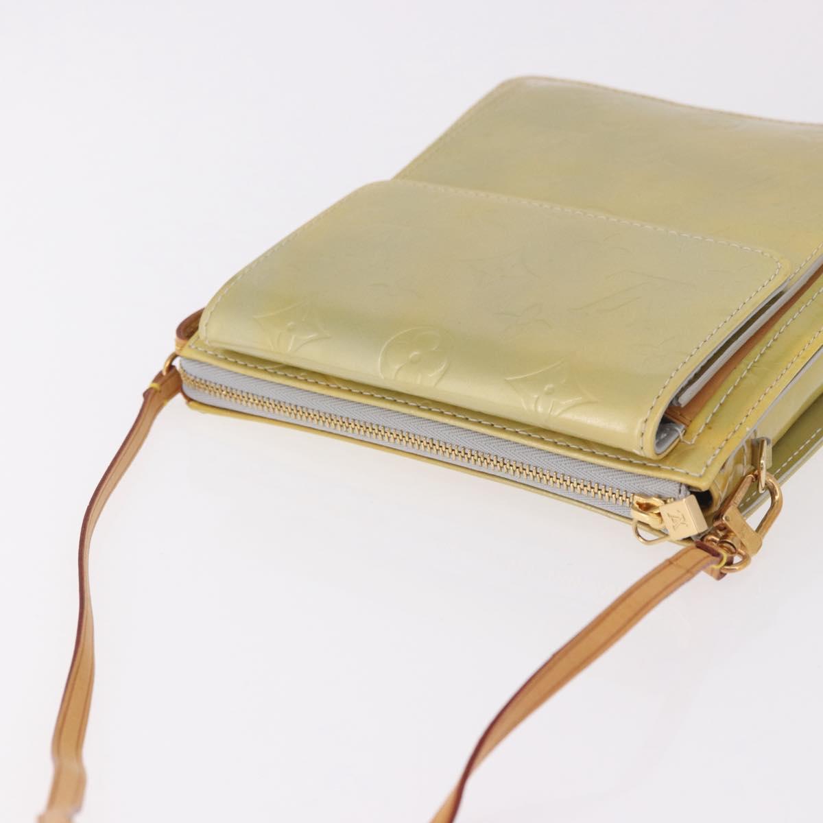 LOUIS VUITTON Monogram Vernis Motto Accessory Pouch Gris M91030 LV Auth gh2037