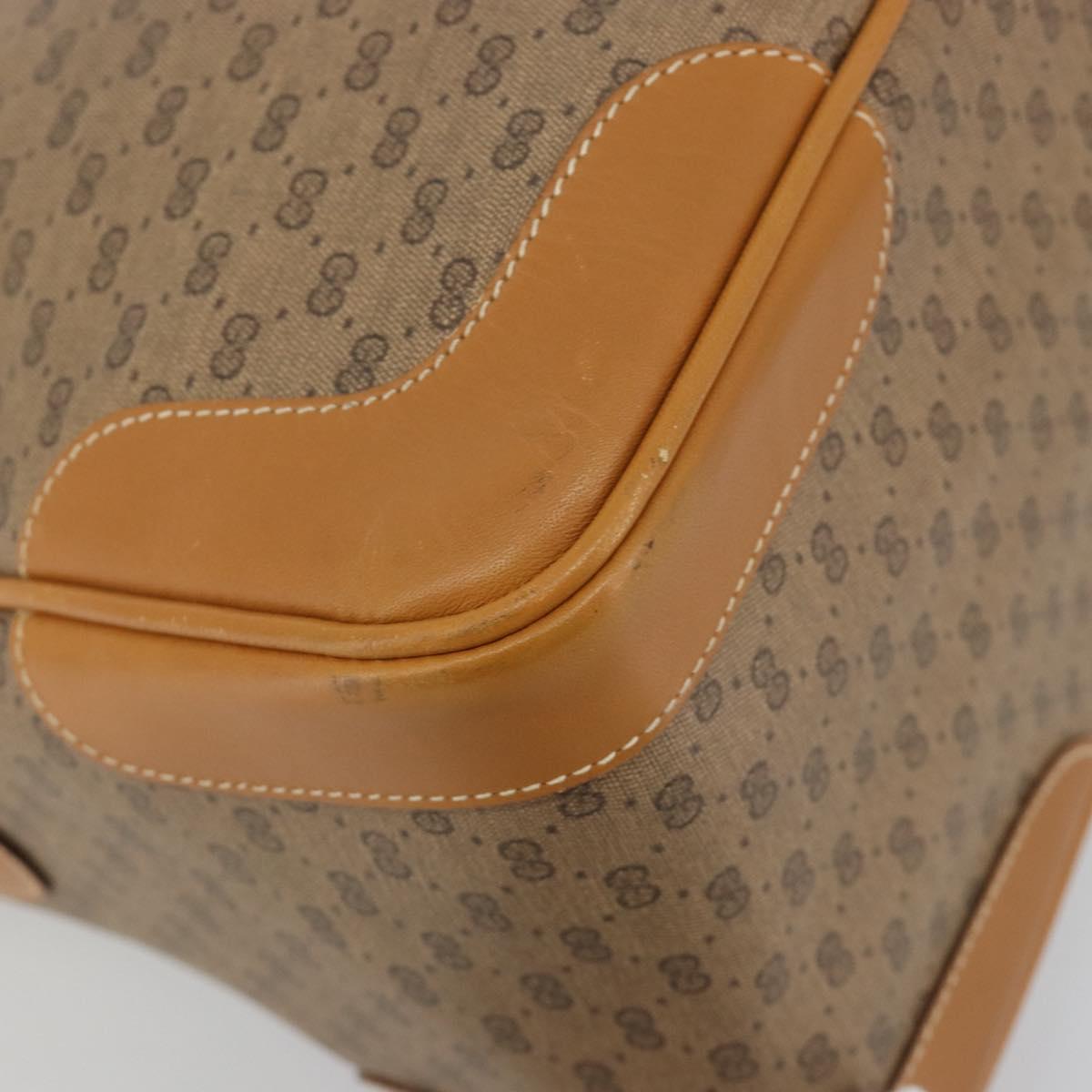GUCCI Micro GG Supreme Hand Bag PVC Beige Gold 002 104 0033 Auth gh2038