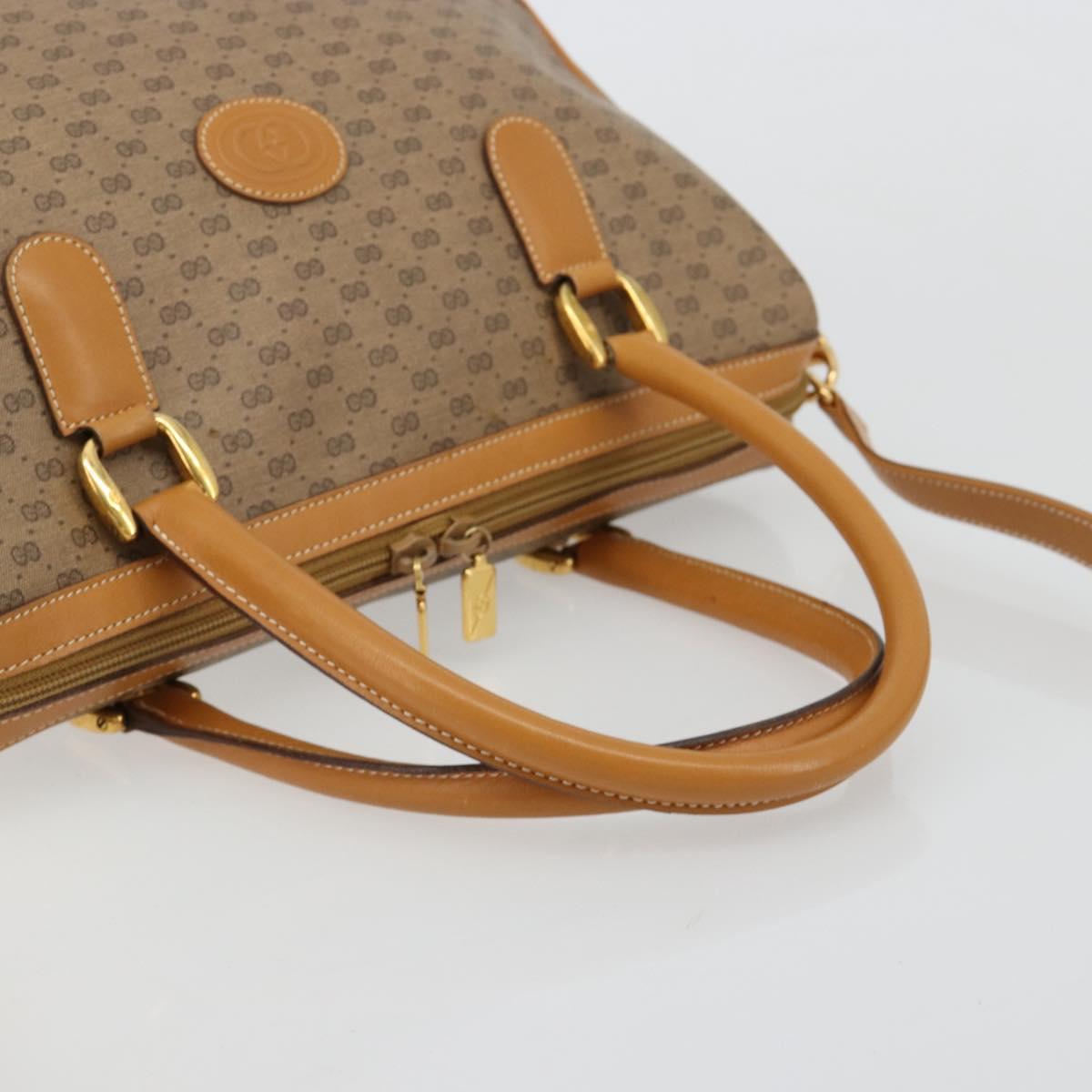 GUCCI Micro GG Supreme Hand Bag PVC Beige Gold 002 104 0033 Auth gh2038