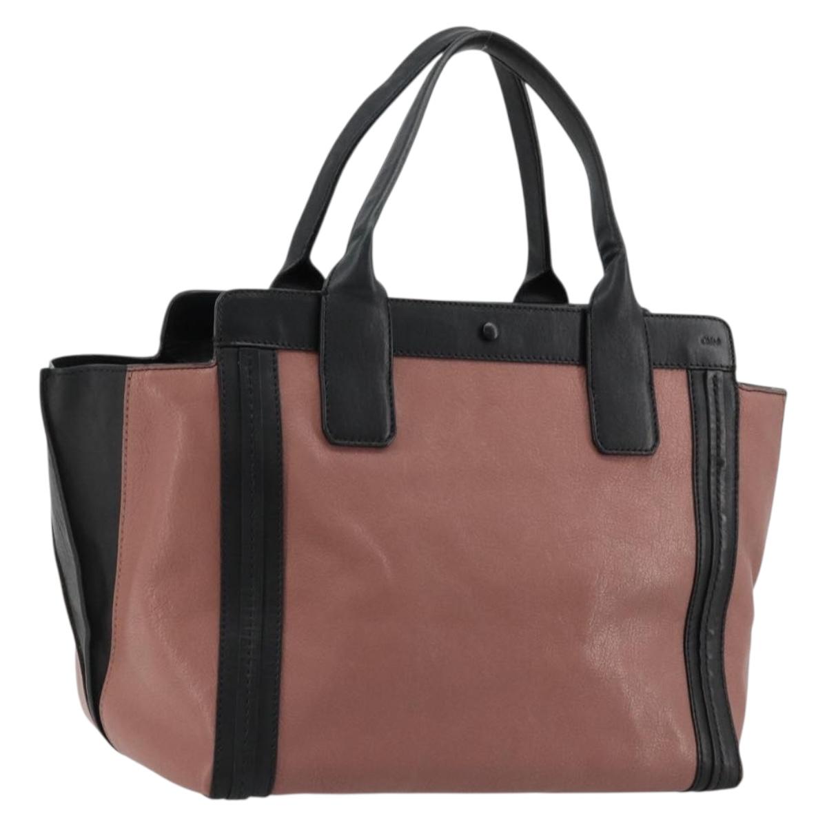 Chloe Alice Hand Bag Leather Pink Gold Auth gh2042