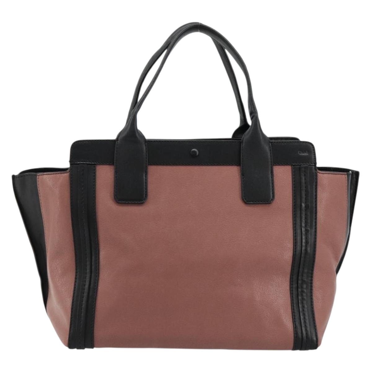 Chloe Alice Hand Bag Leather Pink Gold Auth gh2042