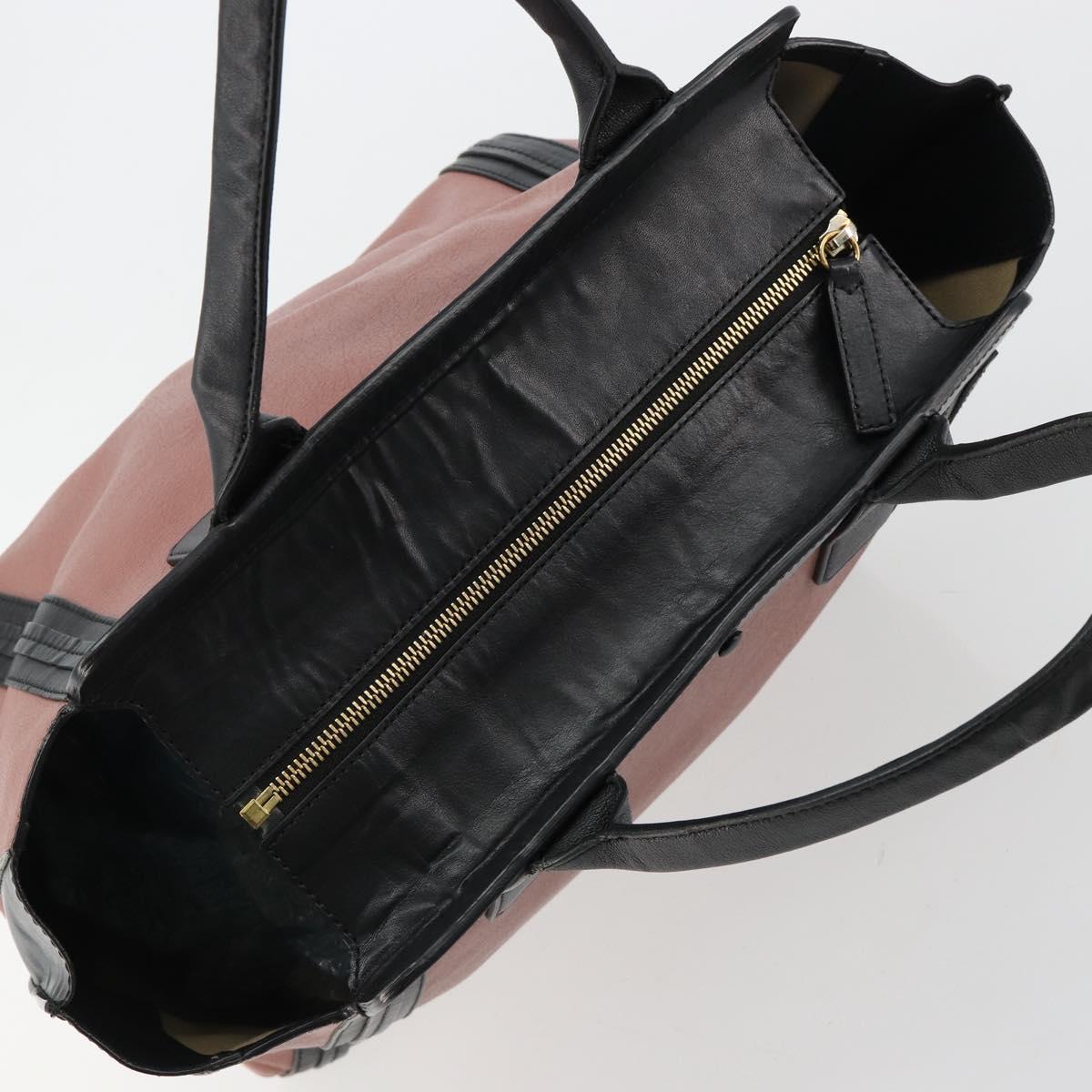 Chloe Alice Hand Bag Leather Pink Gold Auth gh2042
