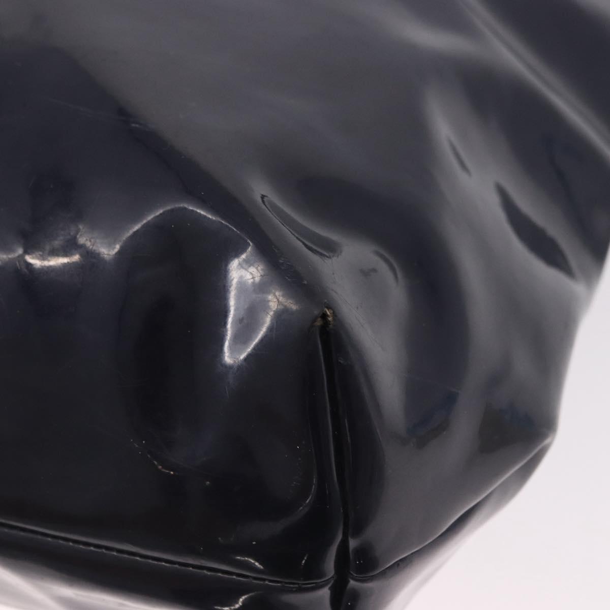 CELINE Circle Shoulder Bag Vinyl Navy Auth gh2044