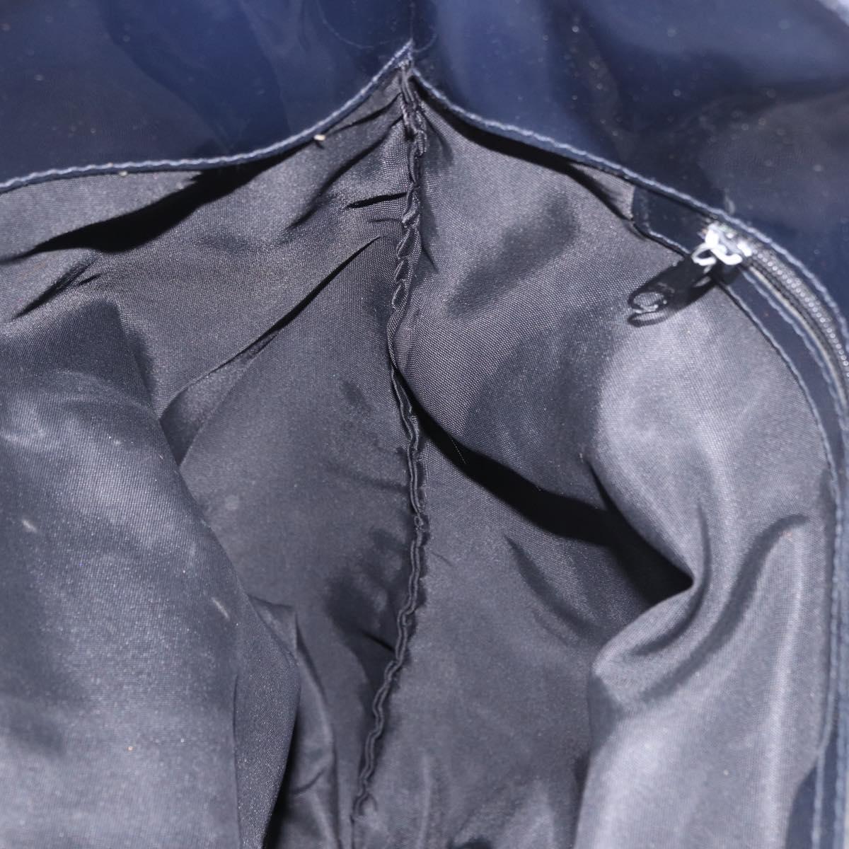 CELINE Circle Shoulder Bag Vinyl Navy Auth gh2044