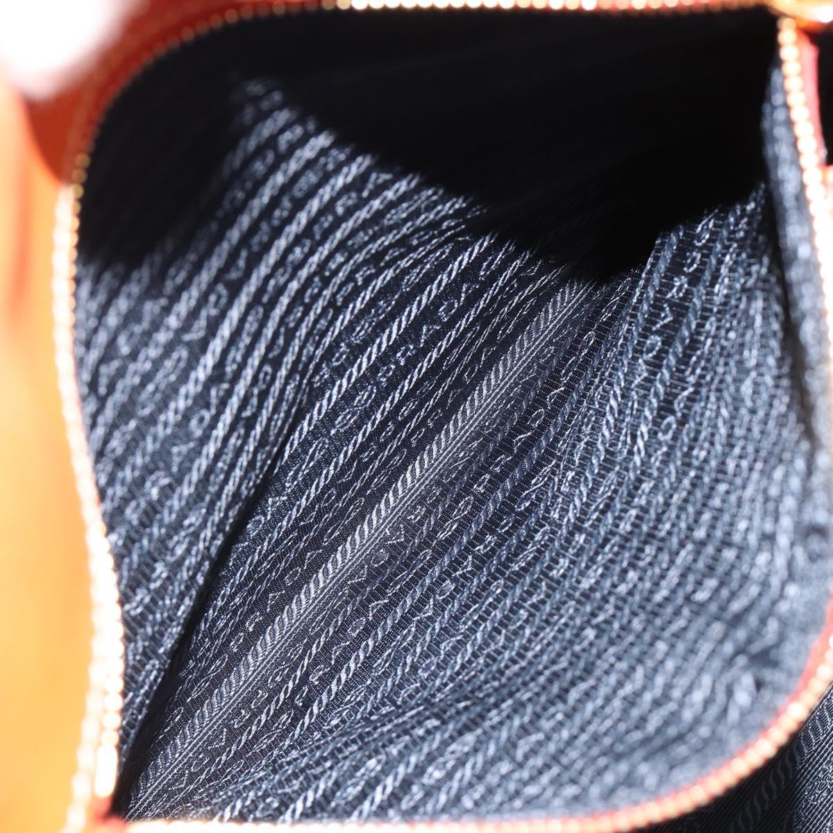 PRADA Hand Bag Denim Navy Gold Auth gh2045A