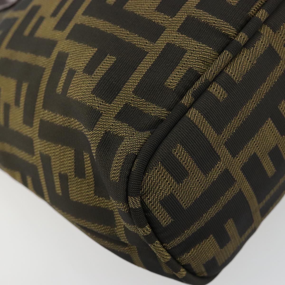 FENDI Zucca Canvas Hand Bag Black Brown Auth gh2047