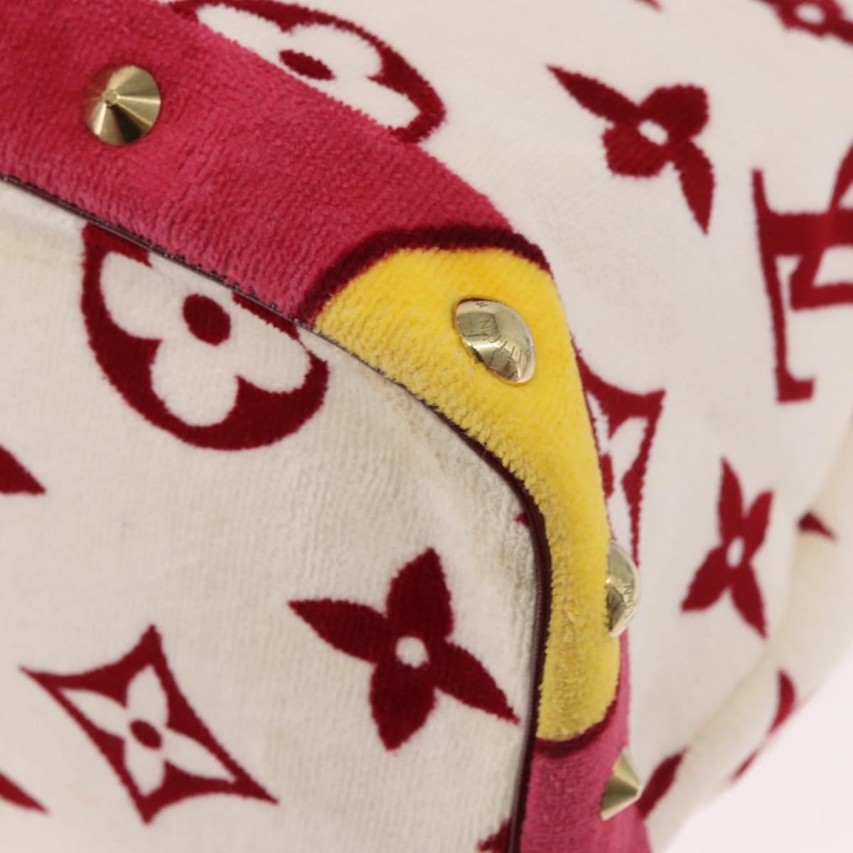 LOUIS VUITTON Cruise line Eponge Tote Bag Pile White M92096 LV Auth gh2053A