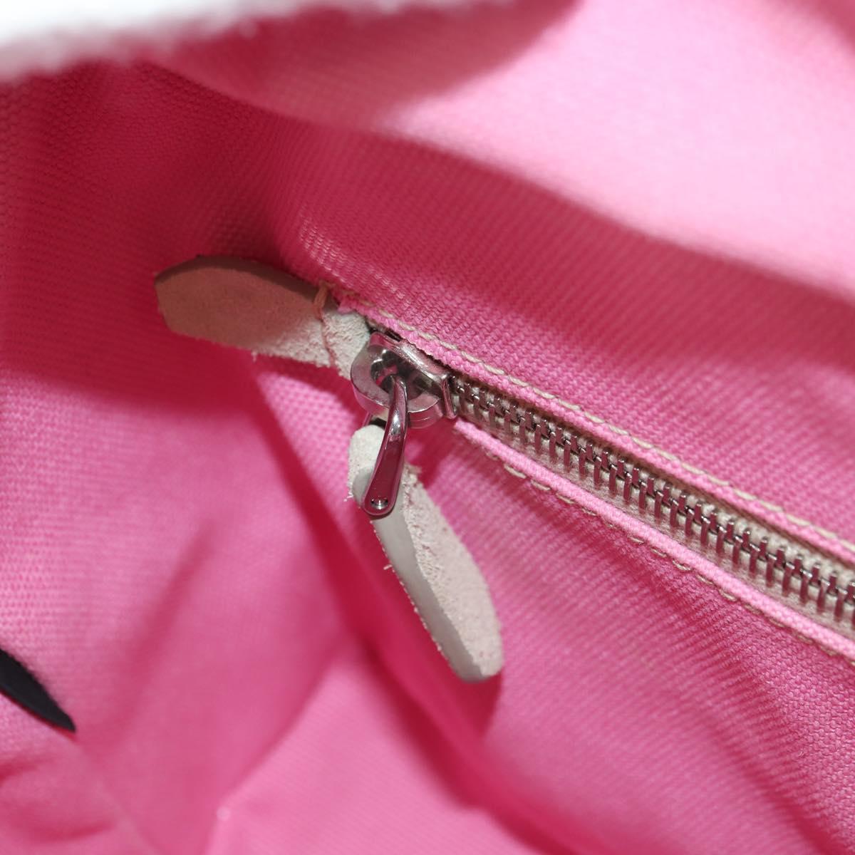 PRADA Hand Bag Rattan 2way Pink Silver Auth gh2054A