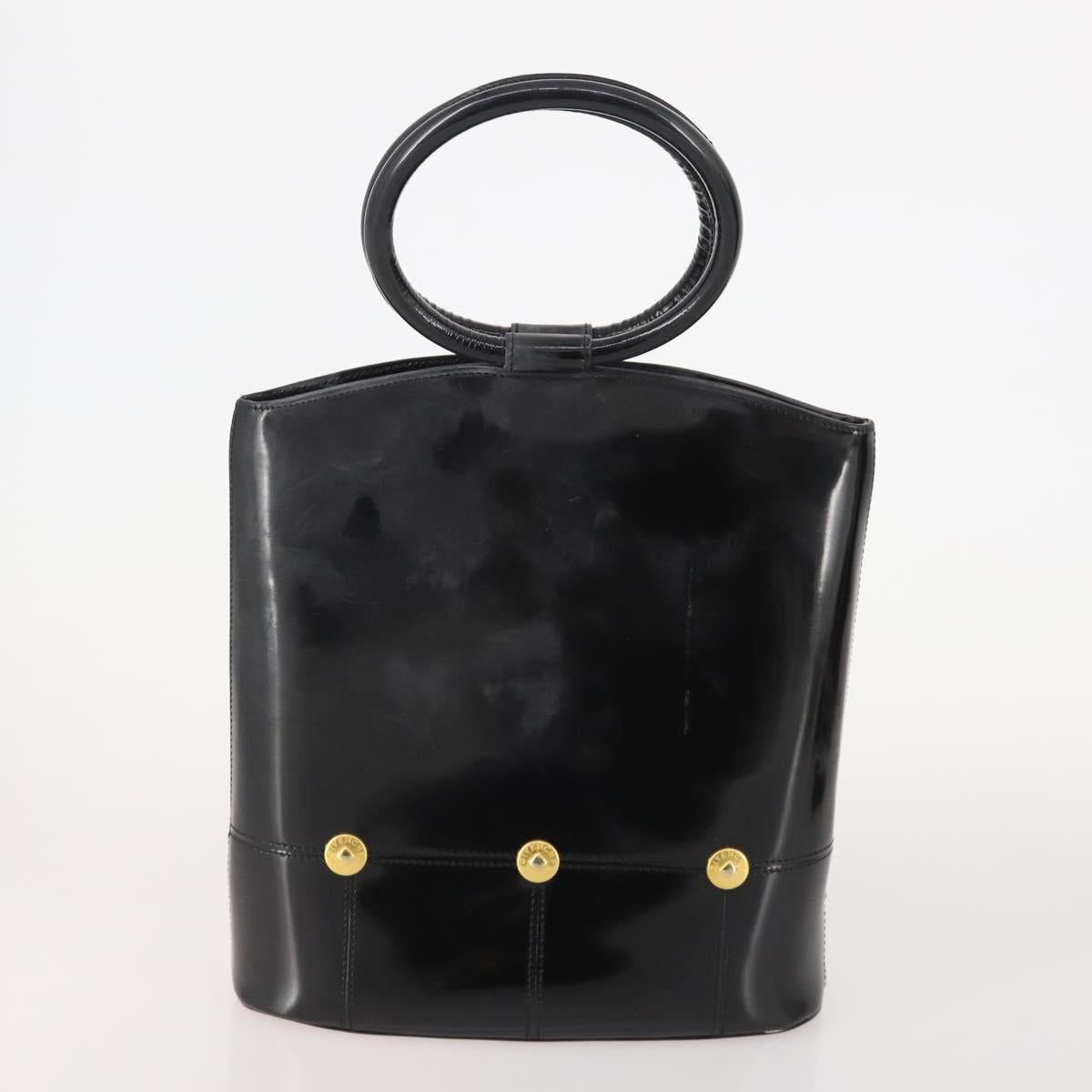 GIVENCHY Hand Bag Leather 2 Set Black Brown Auth gh2056