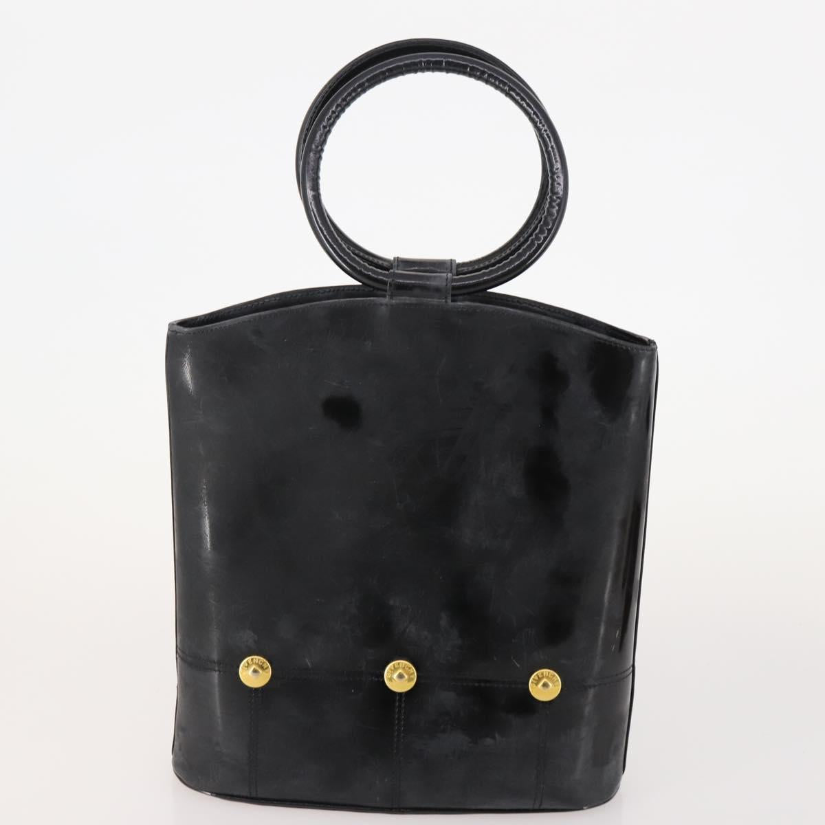 GIVENCHY Hand Bag Leather 2 Set Black Brown Auth gh2056