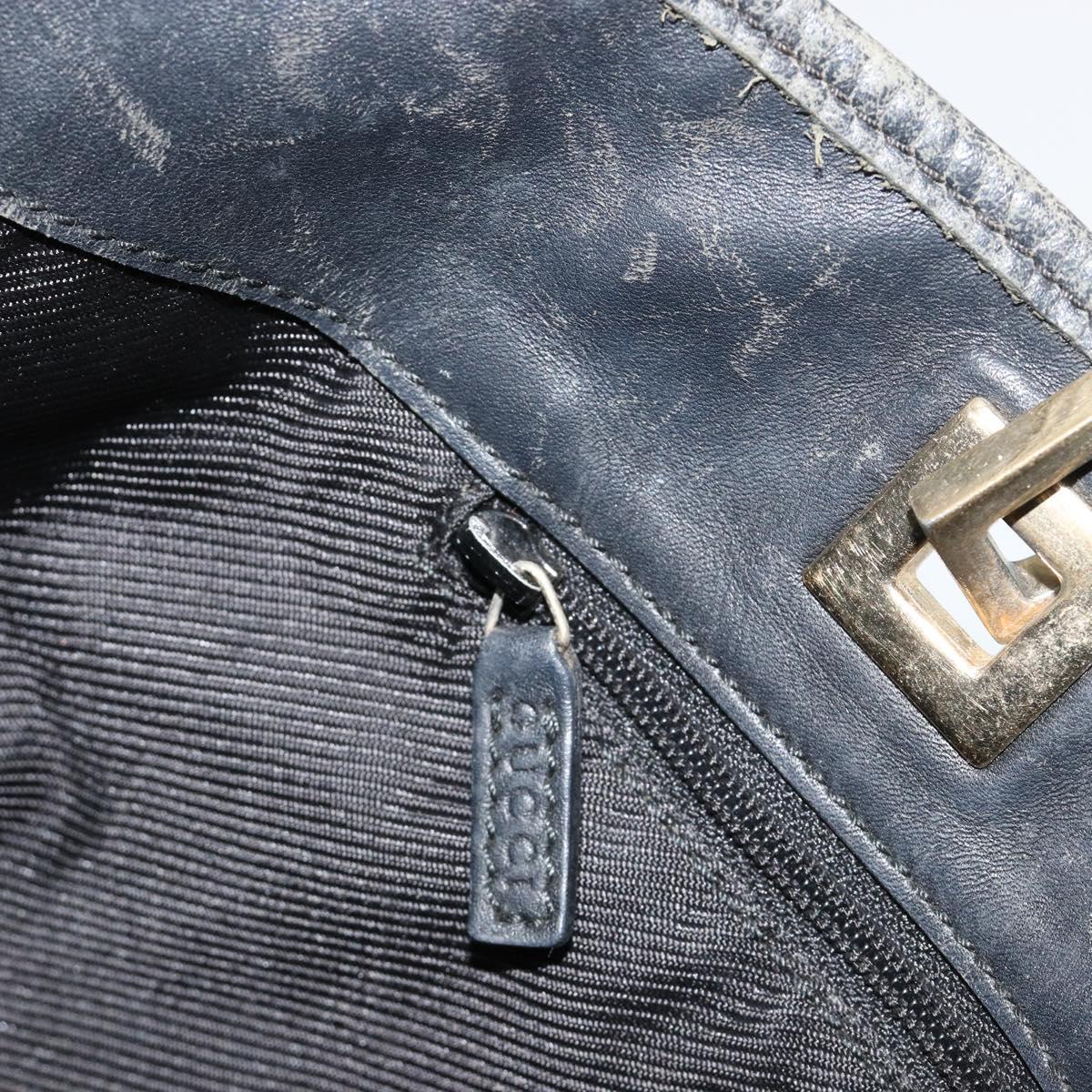 GUCCI GG Canvas Tote Bag Navy Gold 002 1098 Auth gh2060