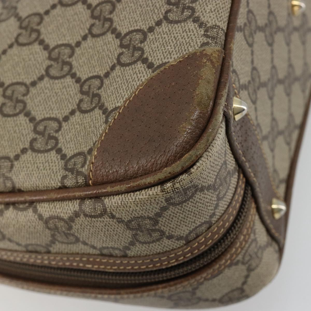 GUCCI GG Supreme Hand Bag PVC Beige Gold 000 39 0030 Auth gh2061