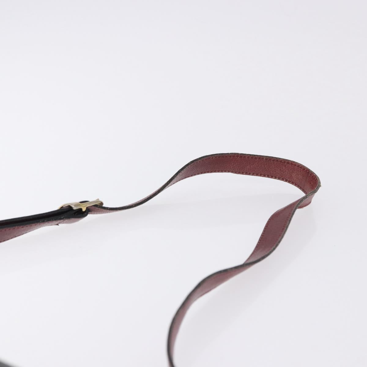 CELINE Shoulder Bag Leather Black Gold Auth gh2064