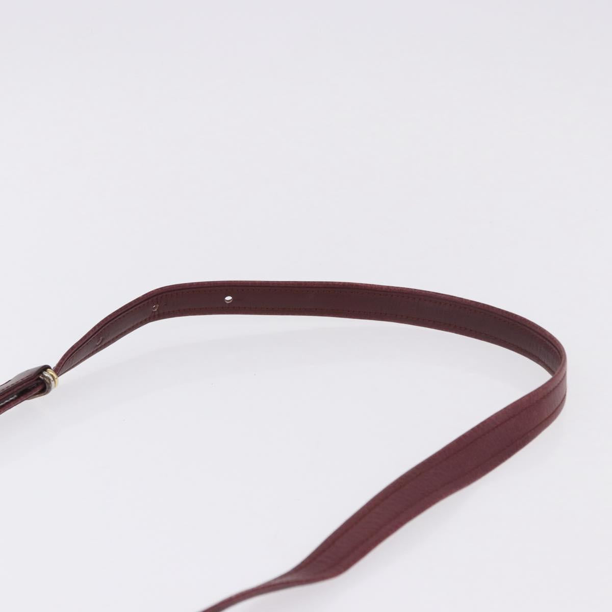 CARTIER Must Line Shoulder Bag Leather Bordeaux Gold Auth gh2065