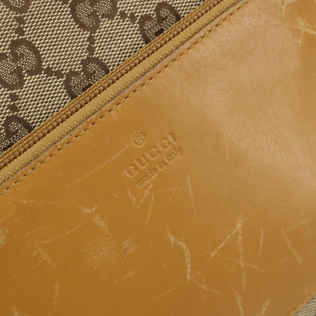 GUCCI GG Canvas Tote Bag Beige Silver 019 0402 Auth gh2071