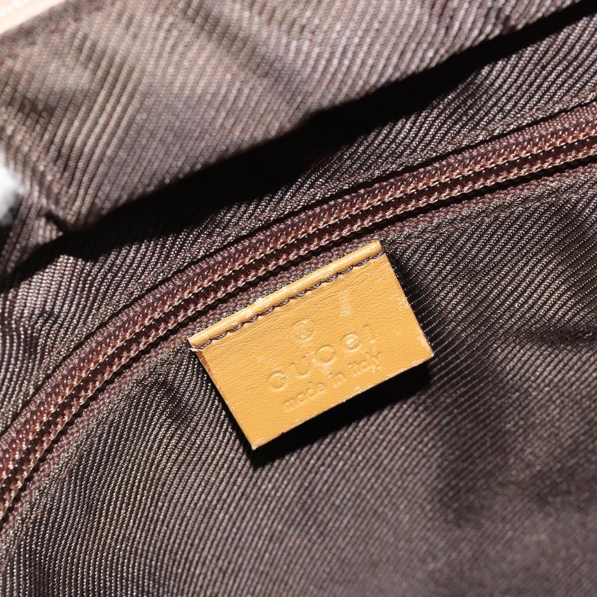GUCCI GG Canvas Tote Bag Beige Silver 019 0402 Auth gh2071