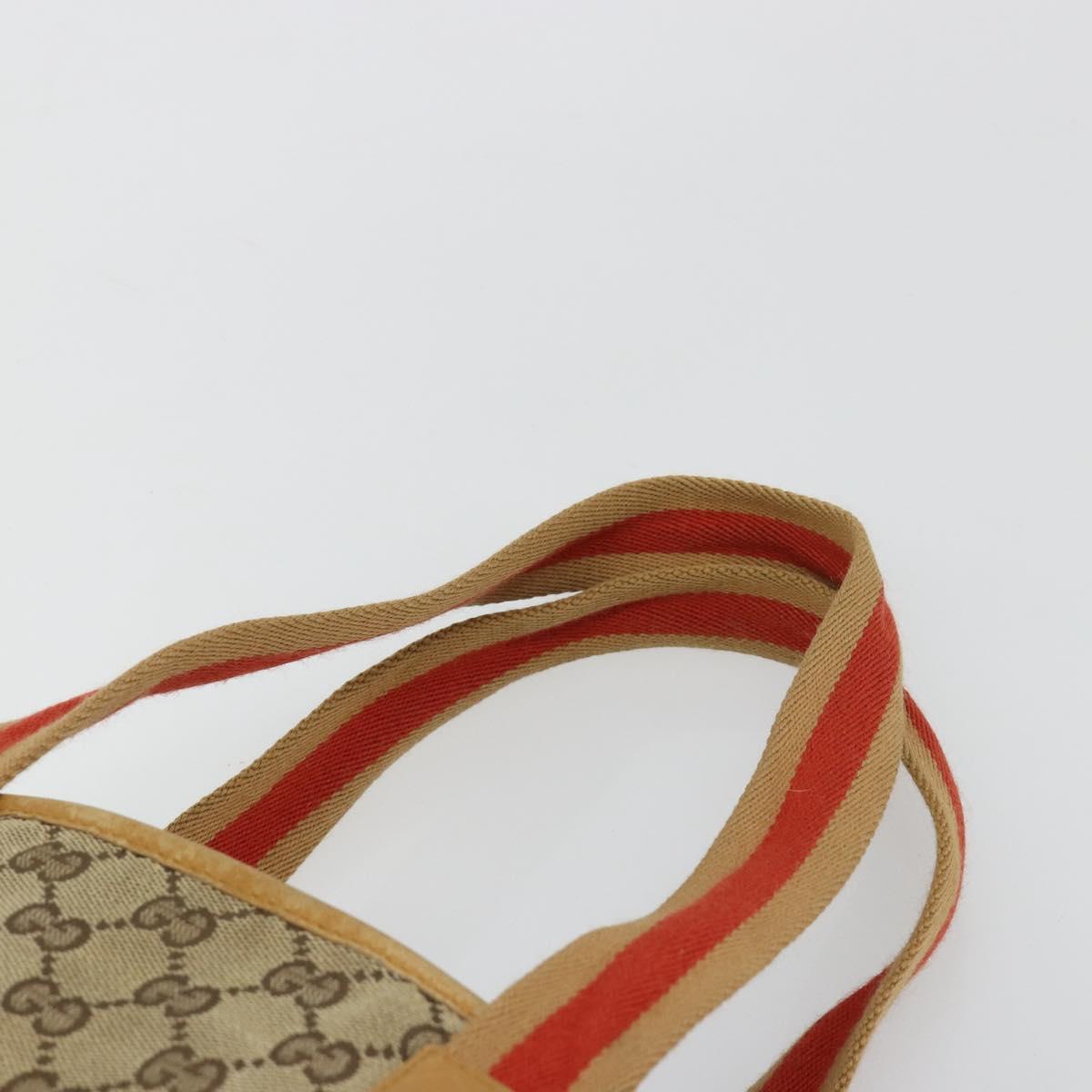 GUCCI GG Canvas Tote Bag Beige Silver 019 0402 Auth gh2071