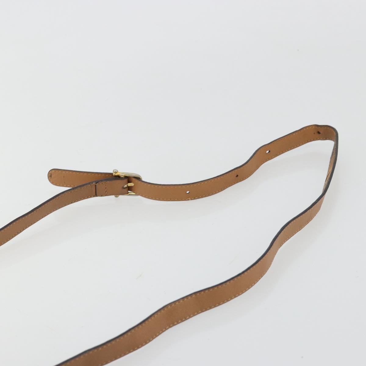 CELINE Macadam Canvas Shoulder Bag PVC Beige Gold Auth gh2072