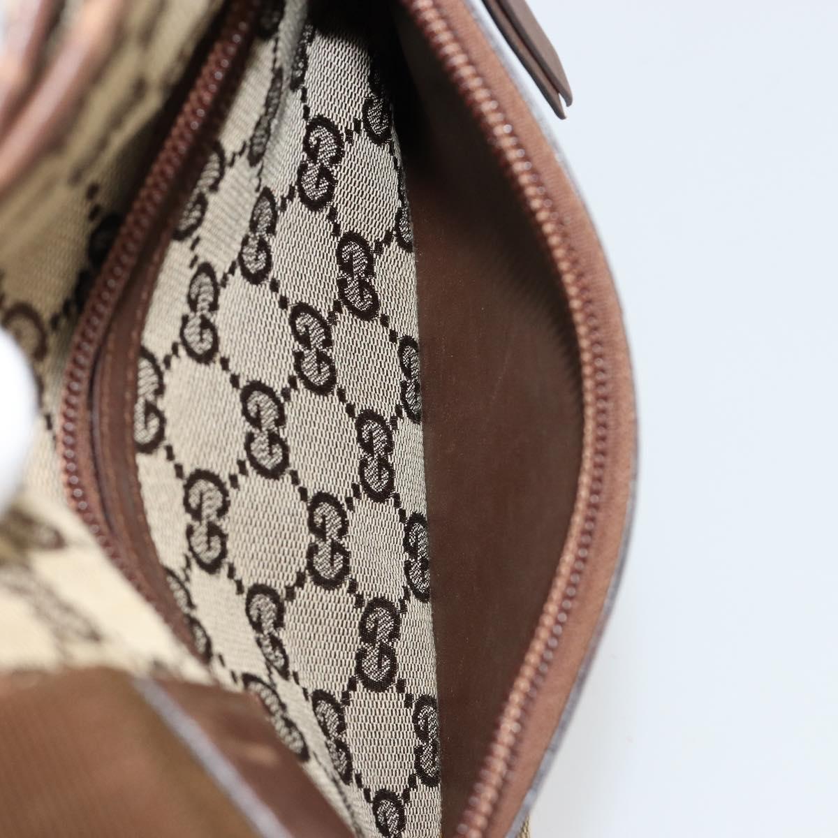 GUCCI GG Canvas Tote Bag Beige Silver 28893 Auth gh2075