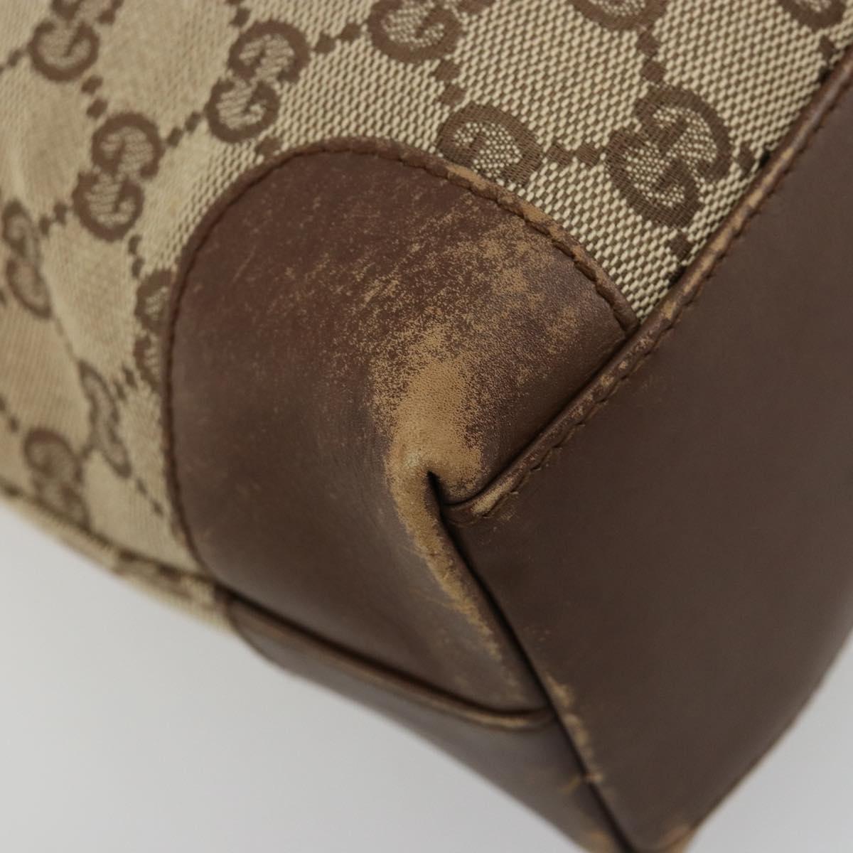 GUCCI GG Canvas Tote Bag Beige Gold 002 1119 Auth gh2080