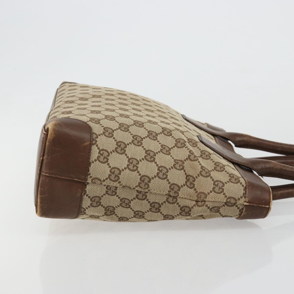 GUCCI GG Canvas Tote Bag Beige Gold 002 1119 Auth gh2080