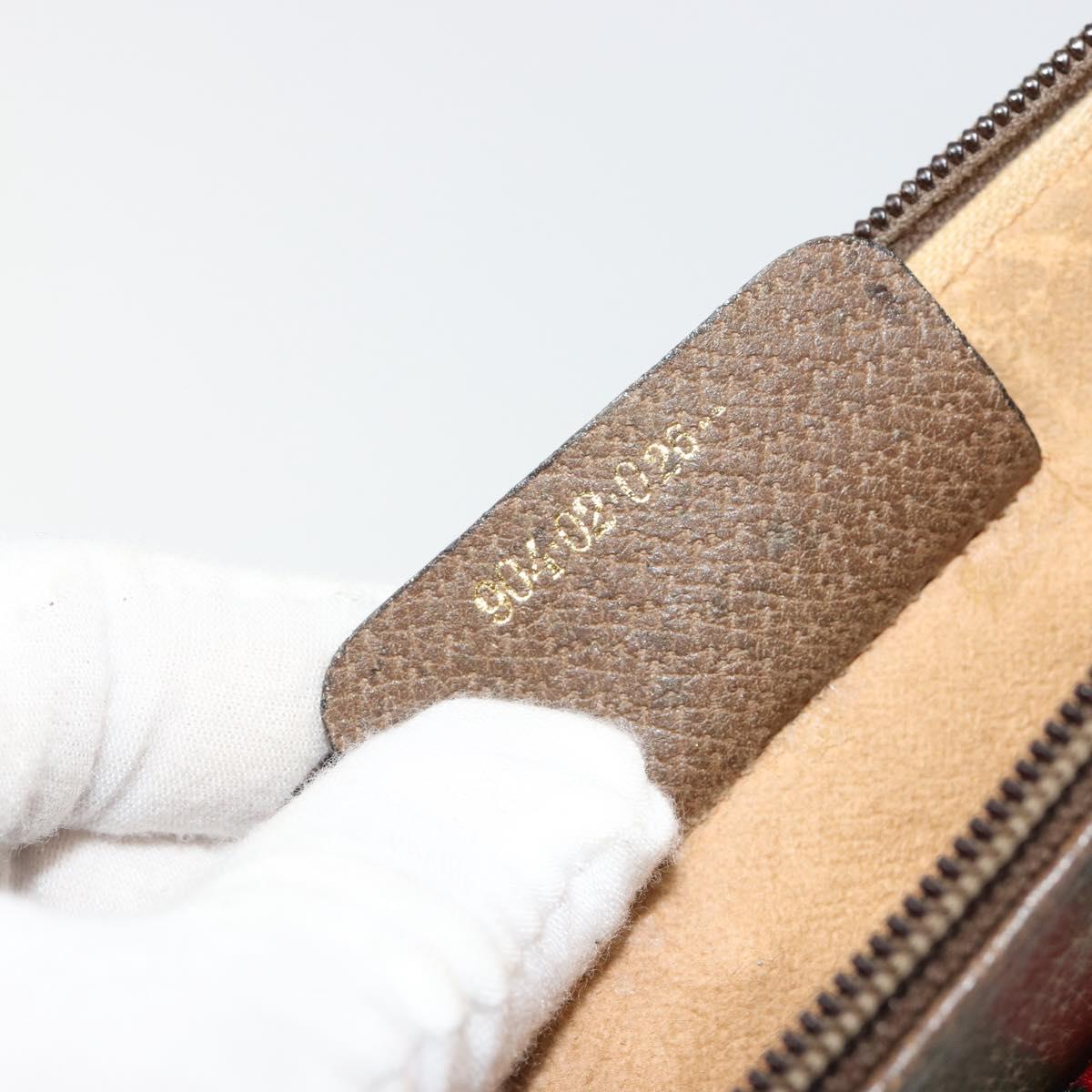 GUCCI GG Supreme Web Sherry Line Bag PVC Beige Gold 904 02 026 Auth gh2081