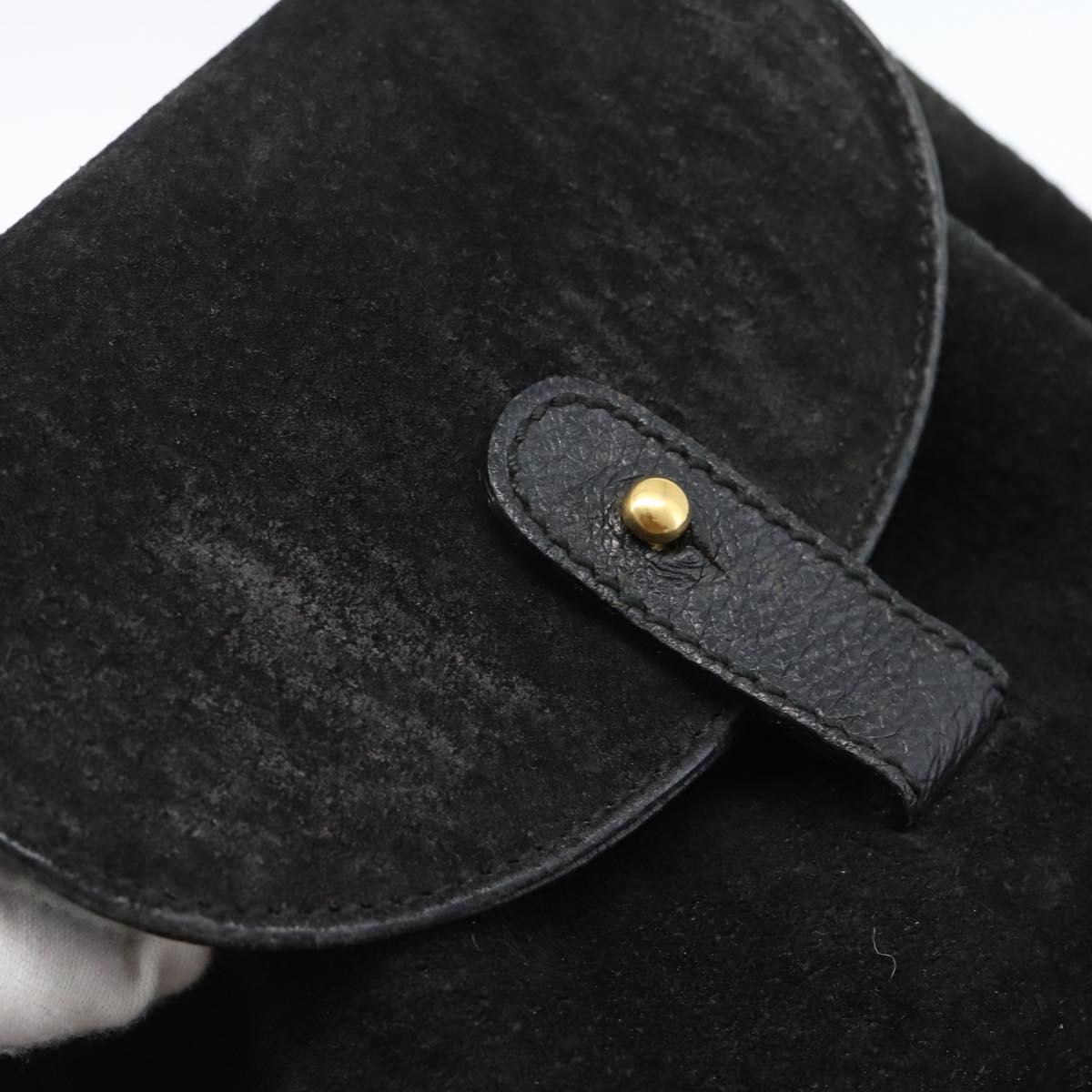 GUCCI Bamboo Backpack Suede Black Gold 003 1956 0030 Auth gh2084A
