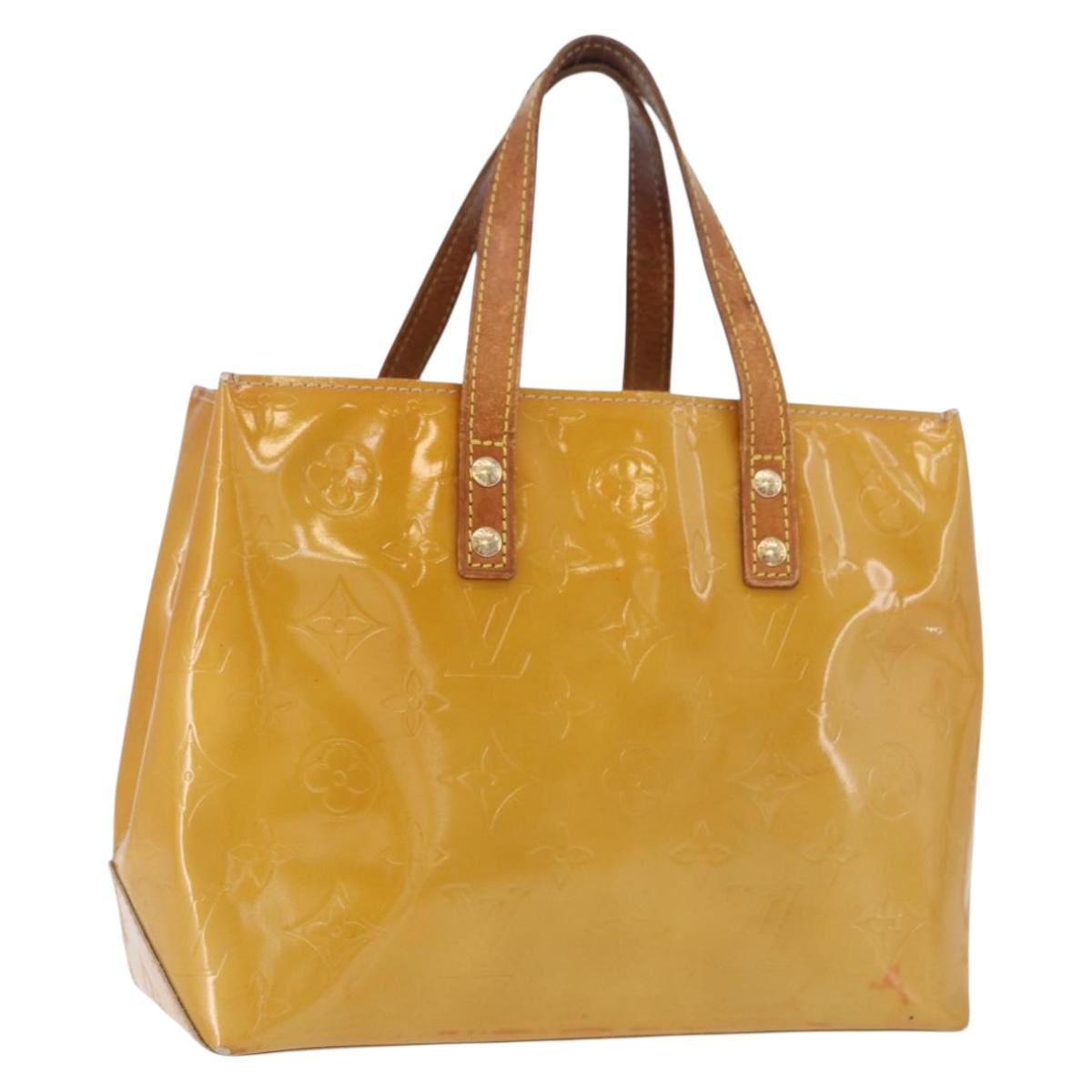 LOUIS VUITTON Monogram Vernis Reade PM Hand Bag Beige M91144 LV Auth gh2085