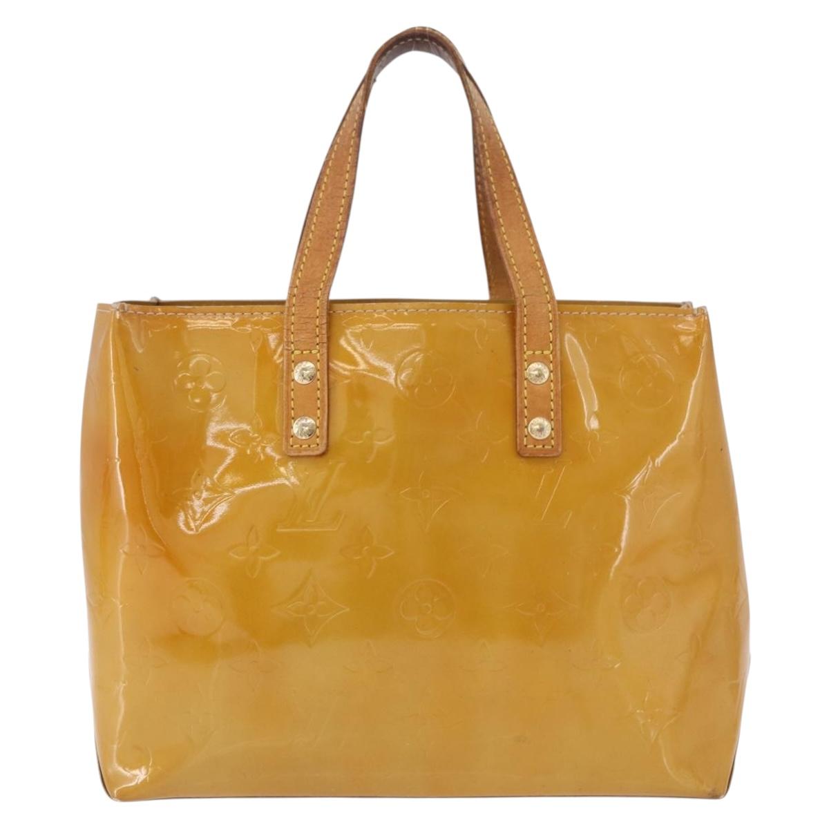 LOUIS VUITTON Monogram Vernis Reade PM Hand Bag Beige M91144 LV Auth gh2085