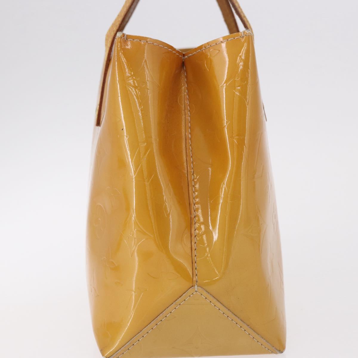 LOUIS VUITTON Monogram Vernis Reade PM Hand Bag Beige M91144 LV Auth gh2085