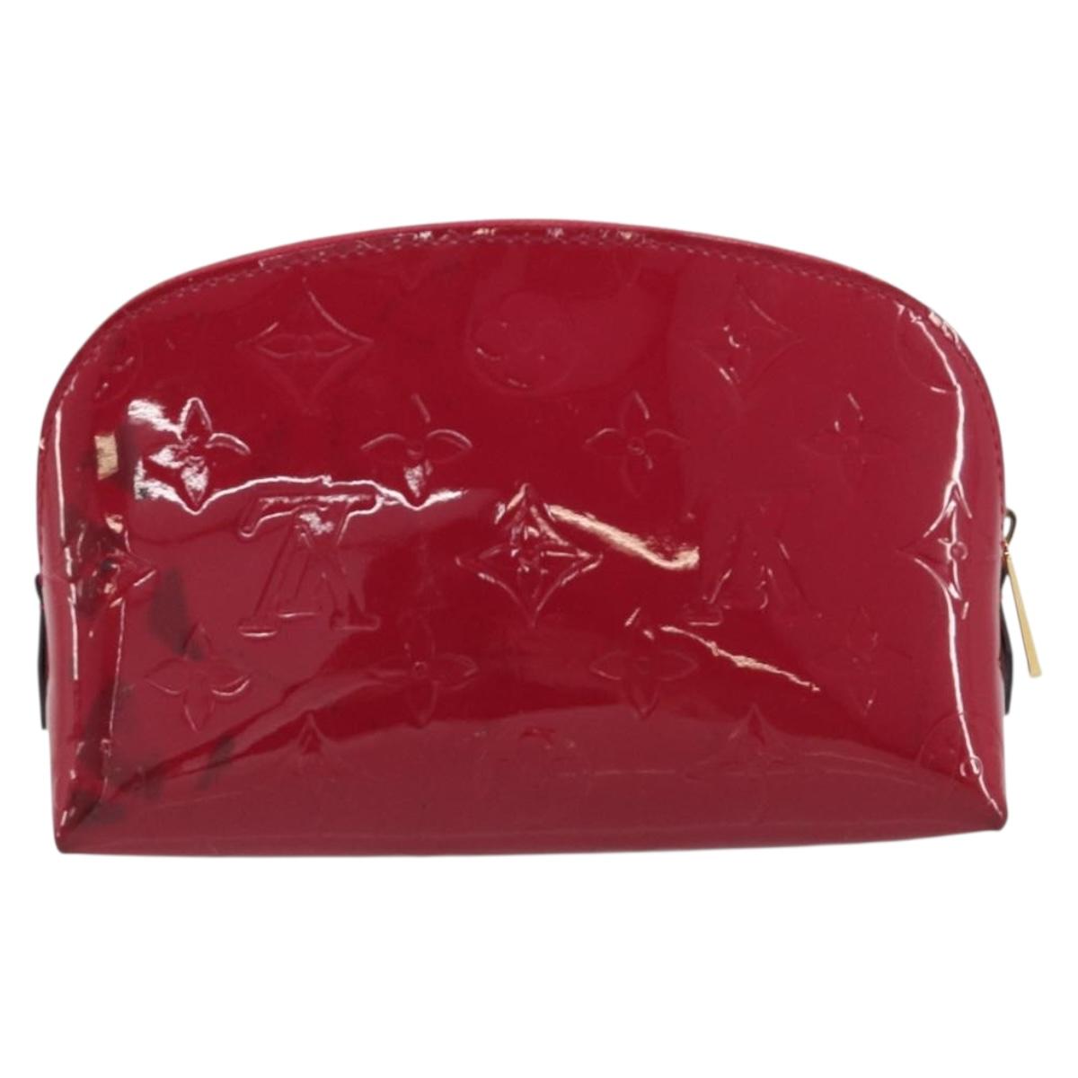 LOUIS VUITTON Vernis Pochette Cosmetic Pouch Rose Indian M90009 Auth gh2086