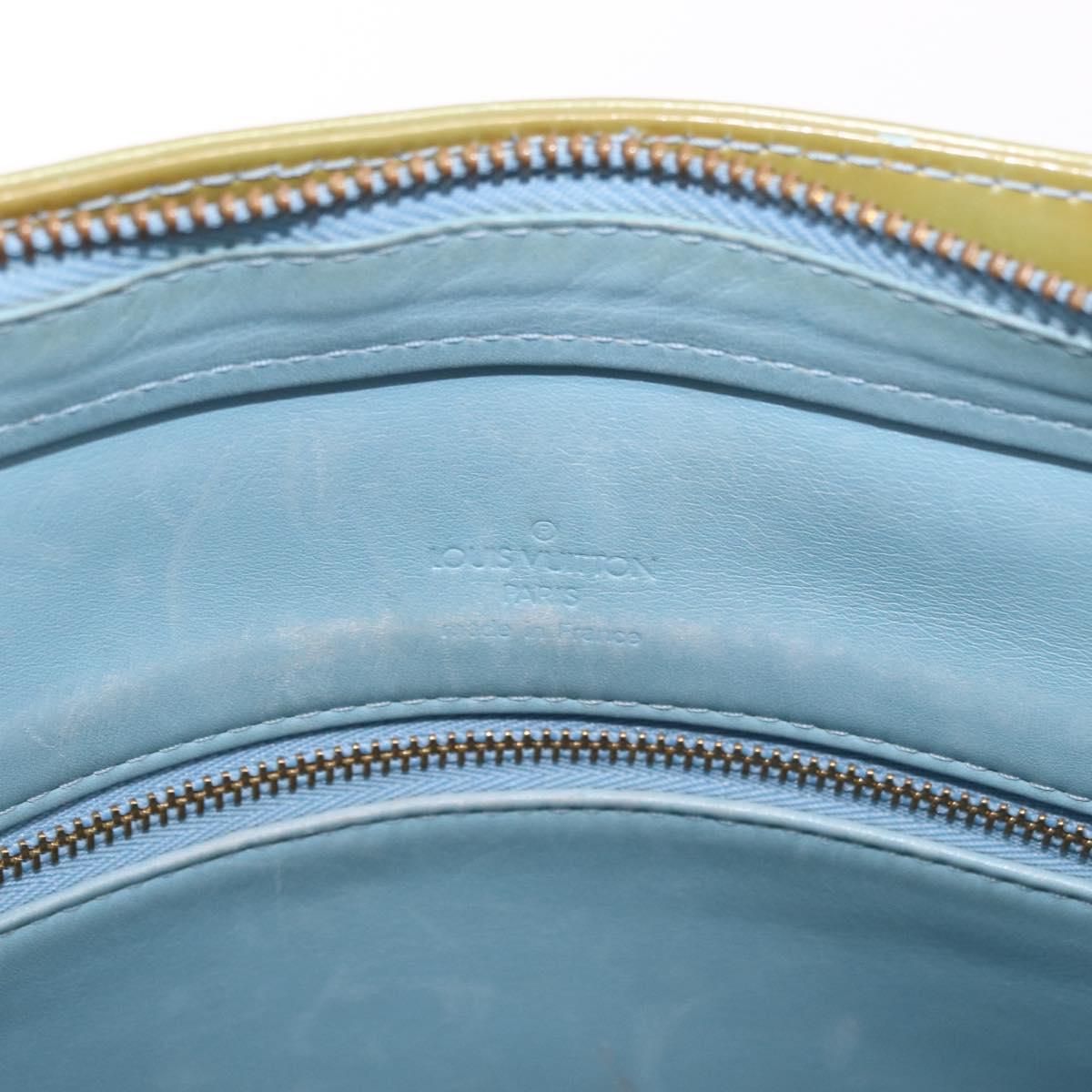 LOUIS VUITTON Monogram Vernis Houston Hand Bag Baby Blue M91005 LV Auth gh2092