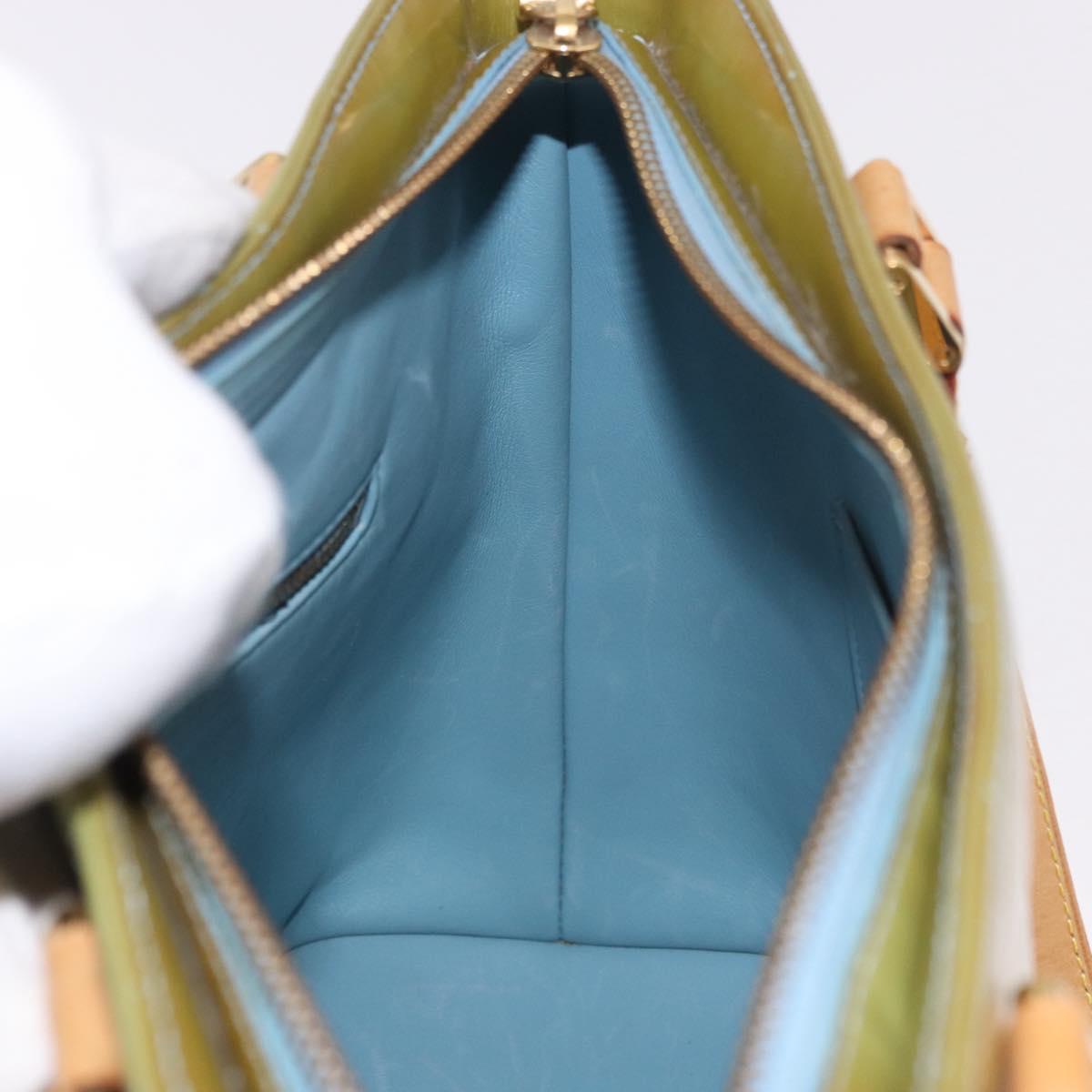 LOUIS VUITTON Monogram Vernis Houston Hand Bag Baby Blue M91005 LV Auth gh2092
