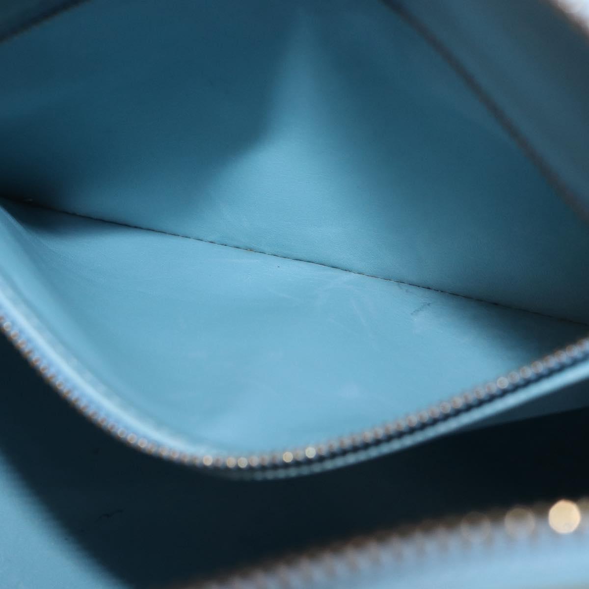 LOUIS VUITTON Monogram Vernis Houston Hand Bag Baby Blue M91005 LV Auth gh2092