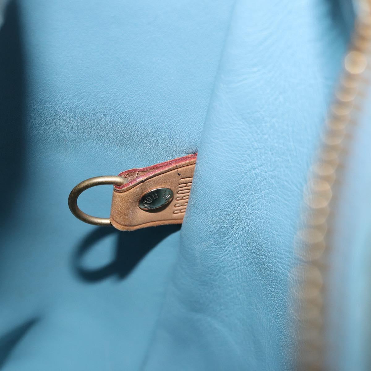LOUIS VUITTON Monogram Vernis Houston Hand Bag Baby Blue M91005 LV Auth gh2092