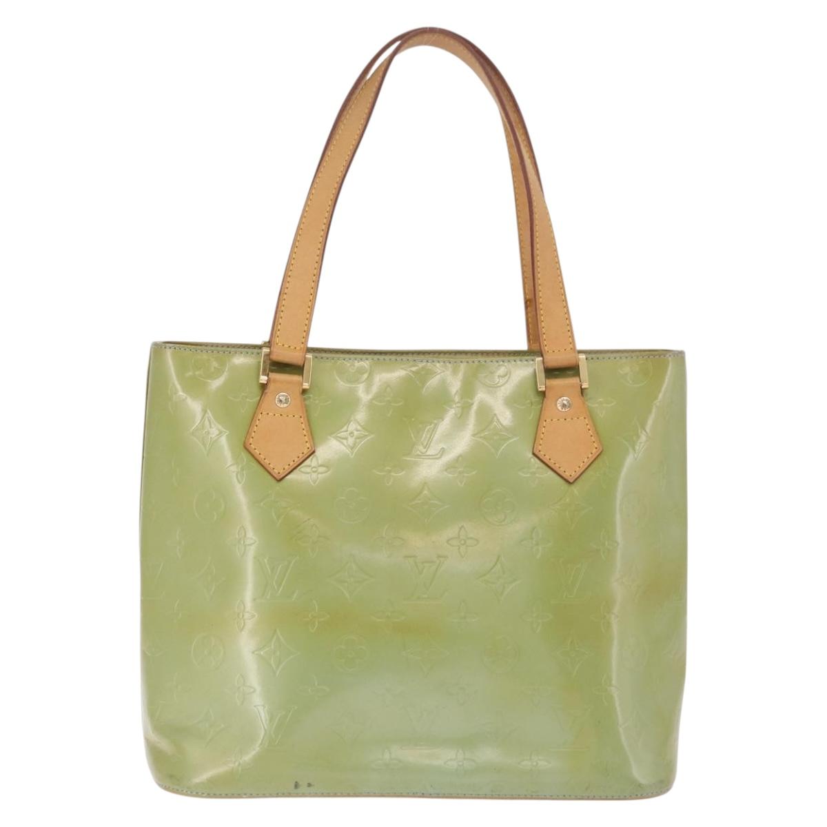 LOUIS VUITTON Monogram Vernis Houston Hand Bag Baby Blue M91005 LV Auth gh2092