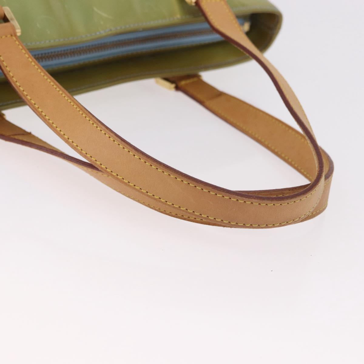 LOUIS VUITTON Monogram Vernis Houston Hand Bag Baby Blue M91005 LV Auth gh2092