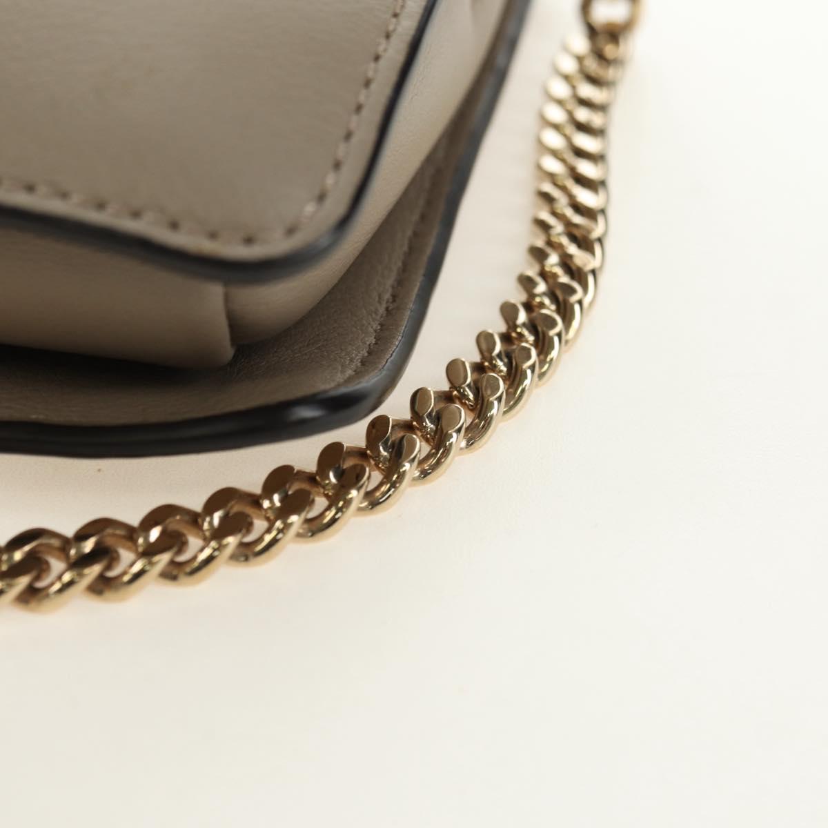 Chloe Fay Shoulder Bag Suede Beige Gold Auth gh2099