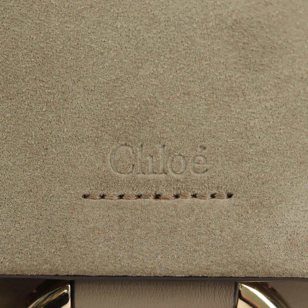 Chloe Fay Shoulder Bag Suede Beige Gold Auth gh2099