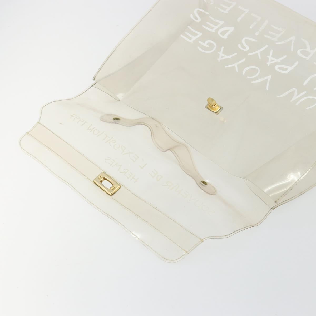 HERMES Vinyl Kelly Hand Bag Vinyl Clear Auth gh2102