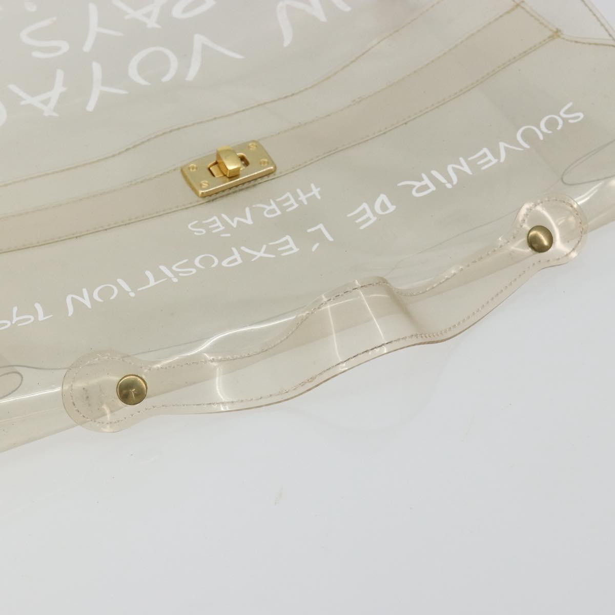 HERMES Vinyl Kelly Hand Bag Vinyl Clear Auth gh2102