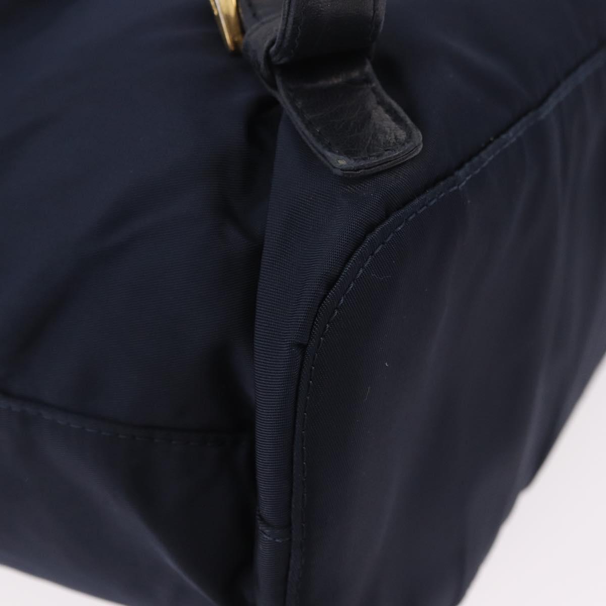 PRADA Backpack Nylon Navy Gold Auth gh2105