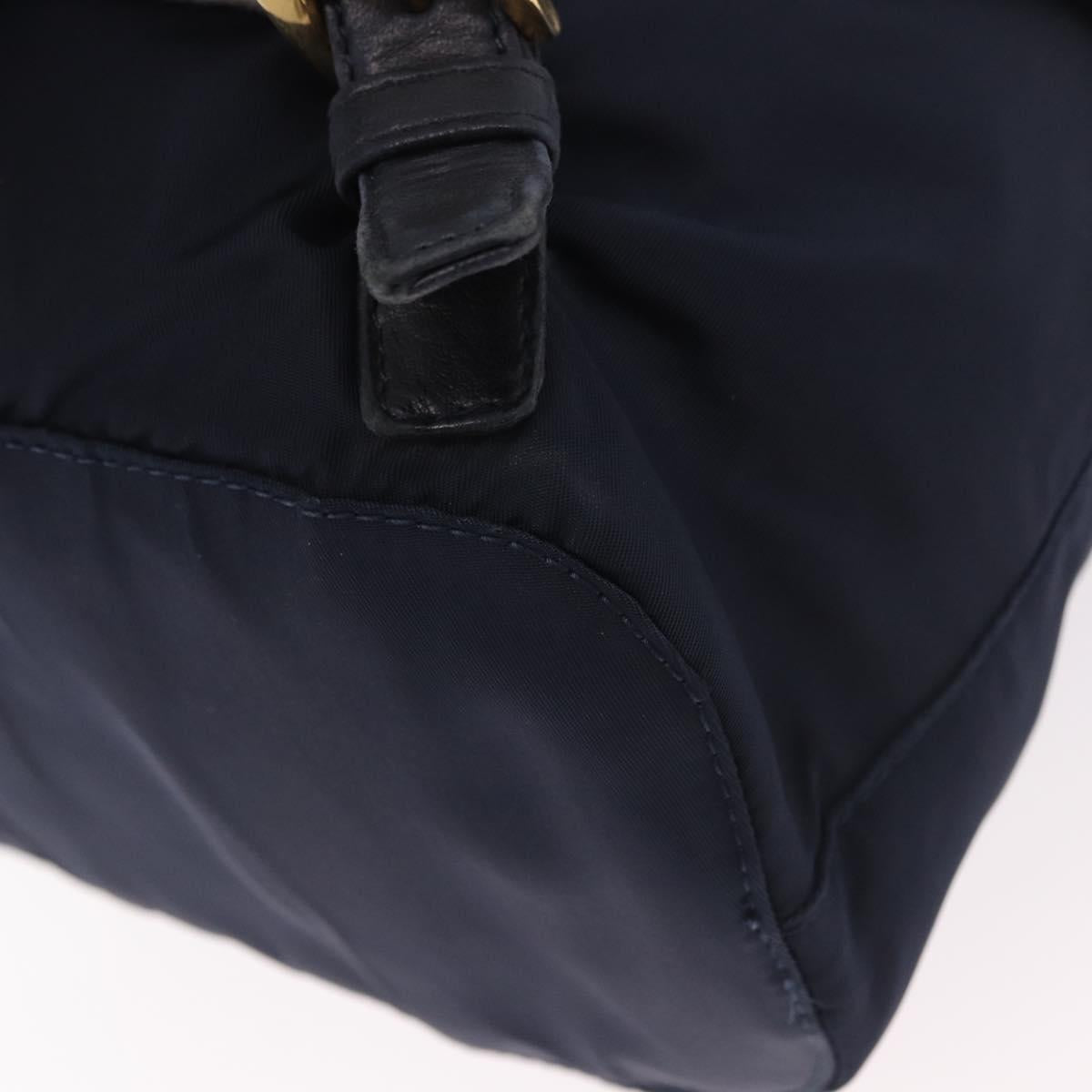 PRADA Backpack Nylon Navy Gold Auth gh2105