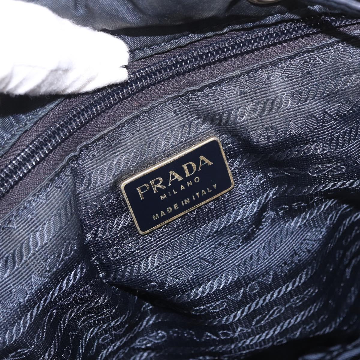 PRADA Backpack Nylon Navy Gold Auth gh2105