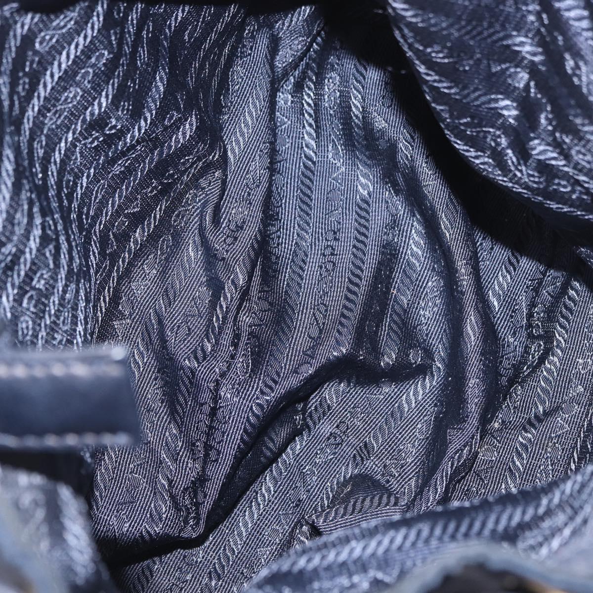 PRADA Backpack Nylon Navy Gold Auth gh2105