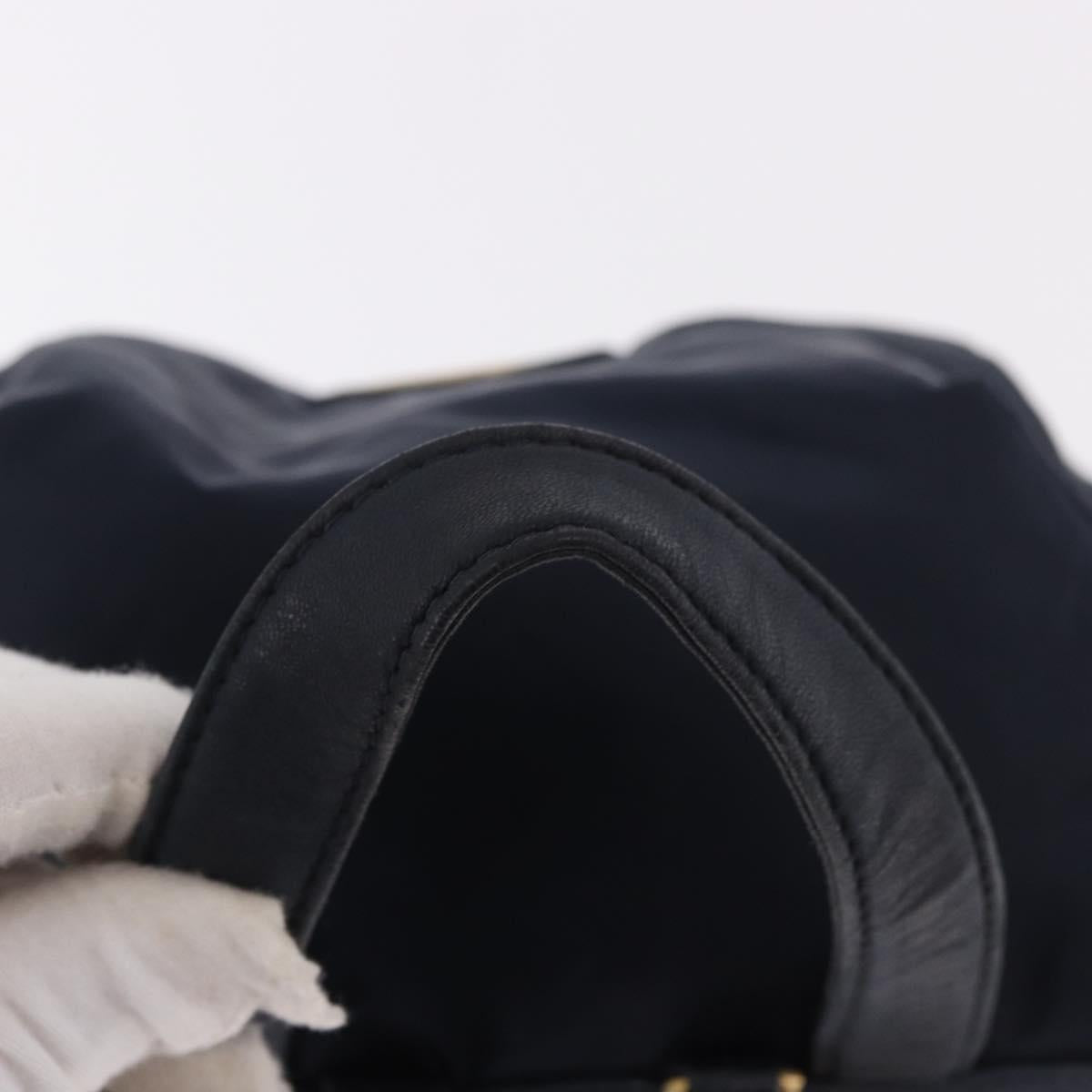 PRADA Backpack Nylon Navy Gold Auth gh2105